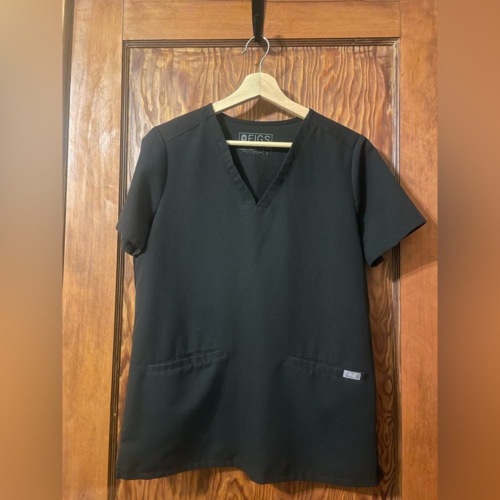 FIGS Casma Scrub Top in Black Size Small